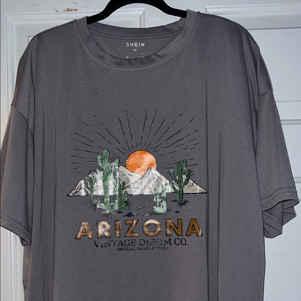 Shein Gray Graphic T-Shirt